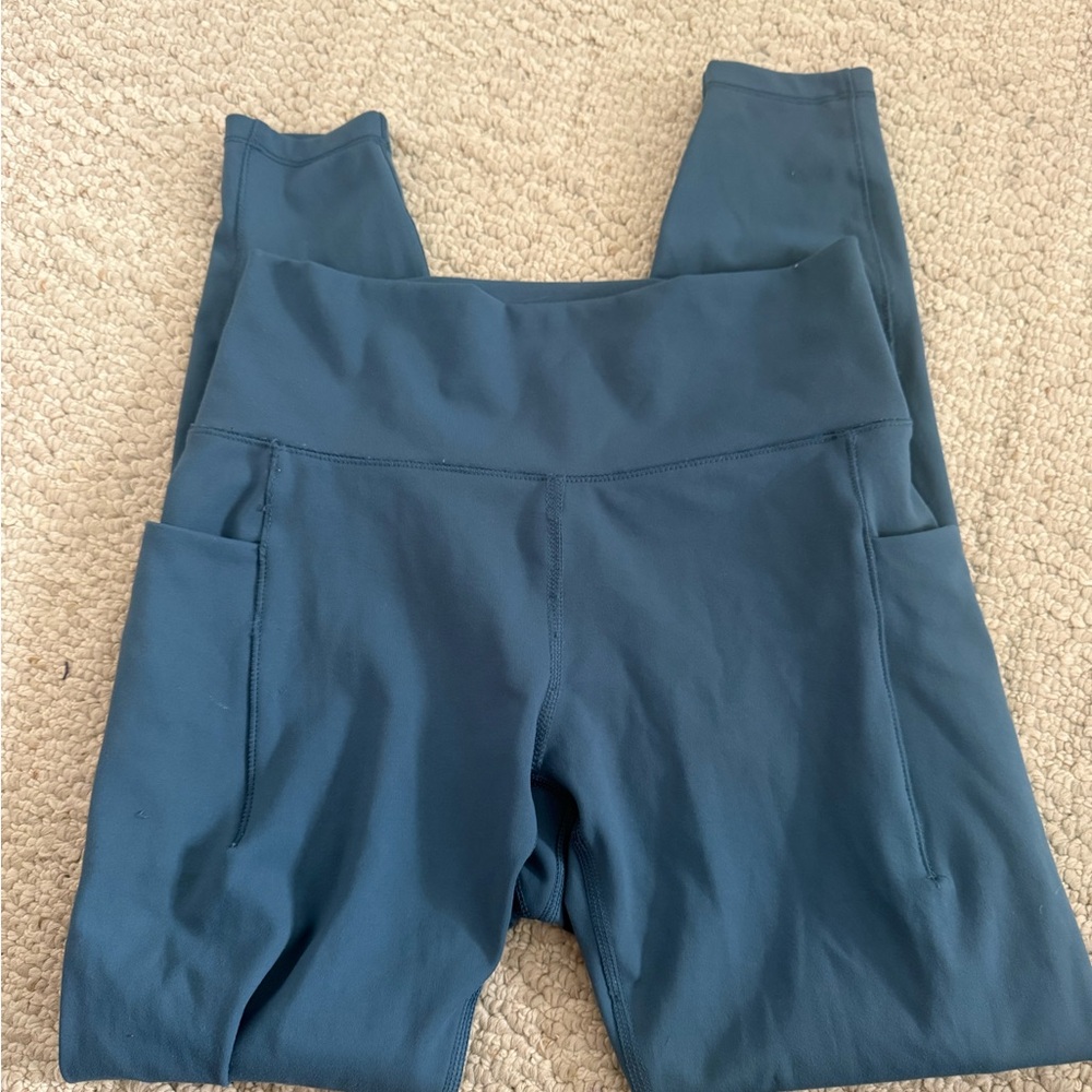 Spyder Women's High-Waist Pocket Leggings in Teal Blue